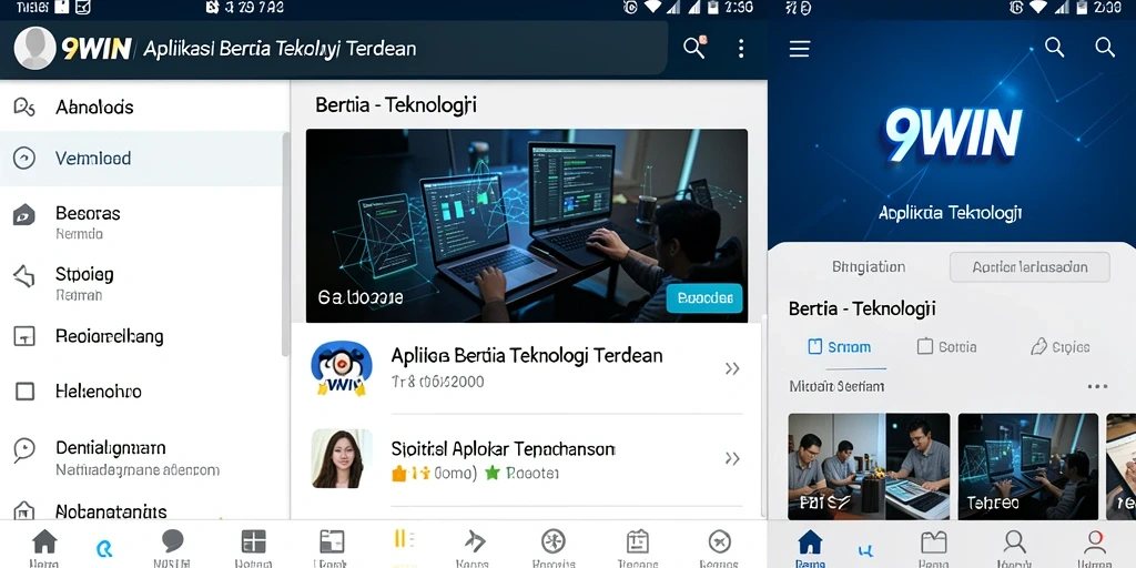 Tampilan antarmuka aplikasi 9WIN yang modern dan informatif.