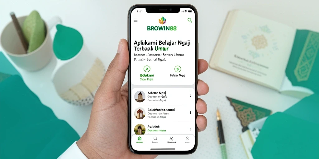 Tampilan antarmuka BROWIN88 yang interaktif untuk belajar ngaji.