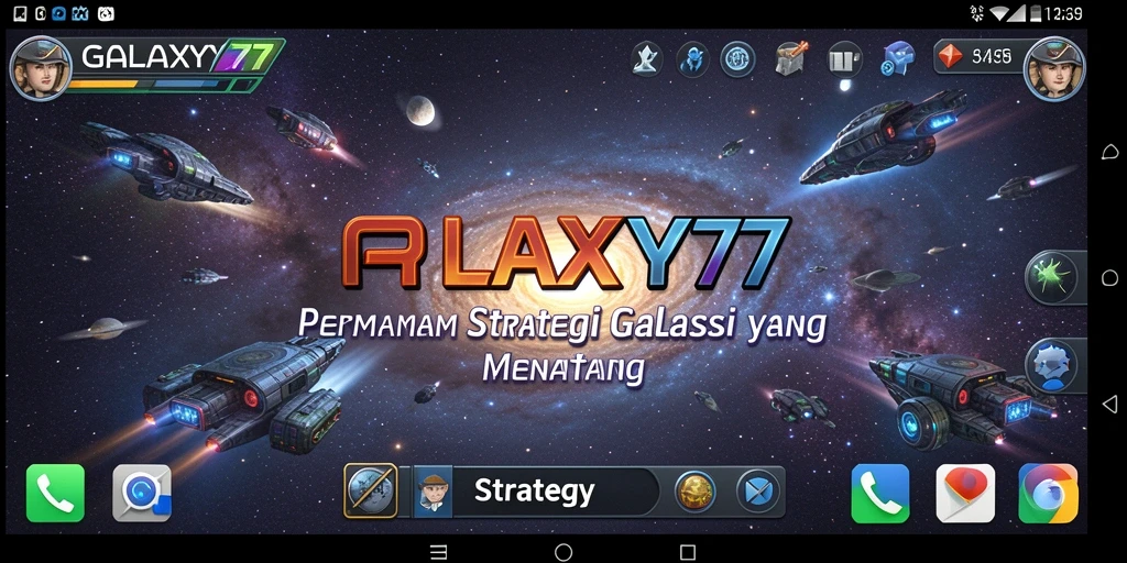 Tampilan antarmuka GALAXY77 yang dinamis dan interaktif.
