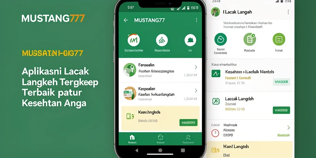 Antarmuka pengguna MUSTANG77 yang intuitif untuk pelacakan langkah.