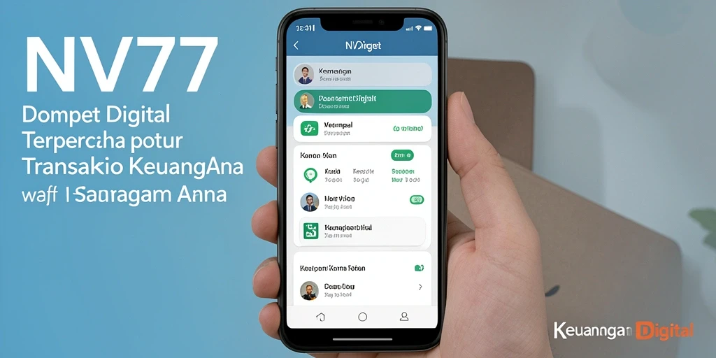 Antarmuka NV77 yang bersih dan mudah digunakan untuk transaksi keuangan.