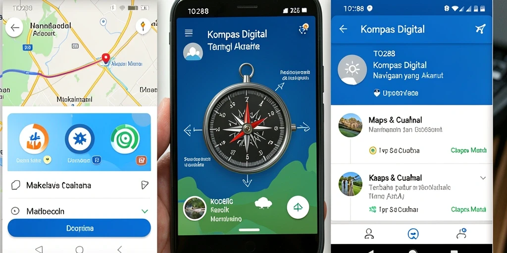 Tampilan antarmuka TO288 dengan kompas digital yang akurat dan informatif.