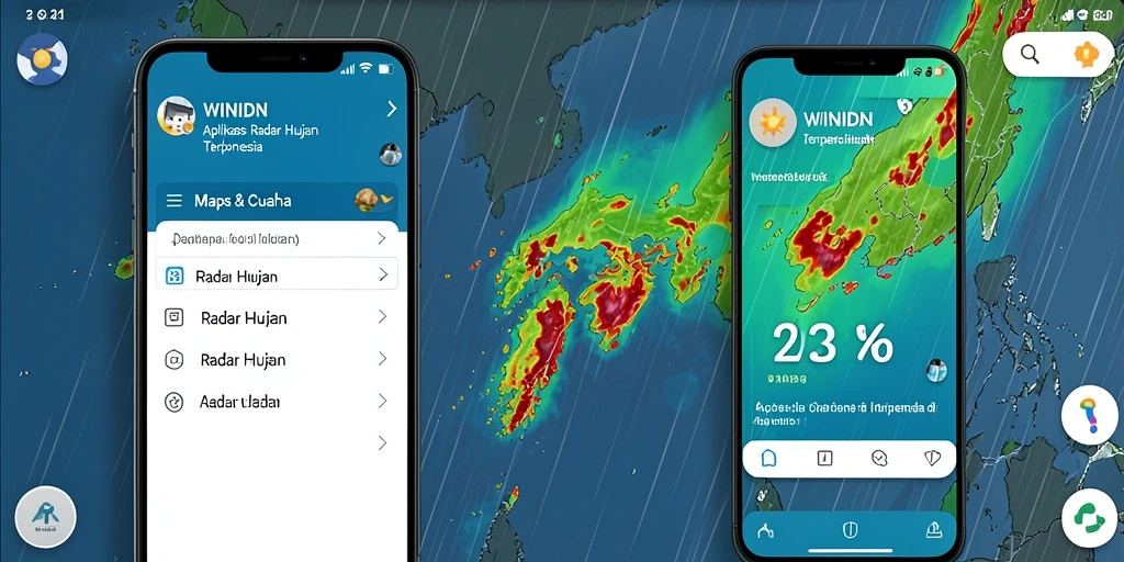Tampilan antarmuka aplikasi Radar Hujan WINIDN yang informatif.