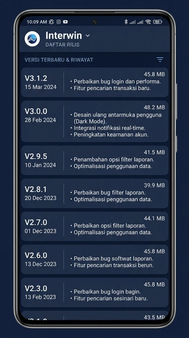Riwayat Versi Interwin untuk Pengguna Android